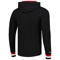 Men's Mitchell & Ness Black Chicago Blackhawks Legendary Slub Hoodie Long Sleeve T-Shirt