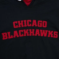 Men's Mitchell & Ness Black Chicago Blackhawks Legendary Slub Hoodie Long Sleeve T-Shirt