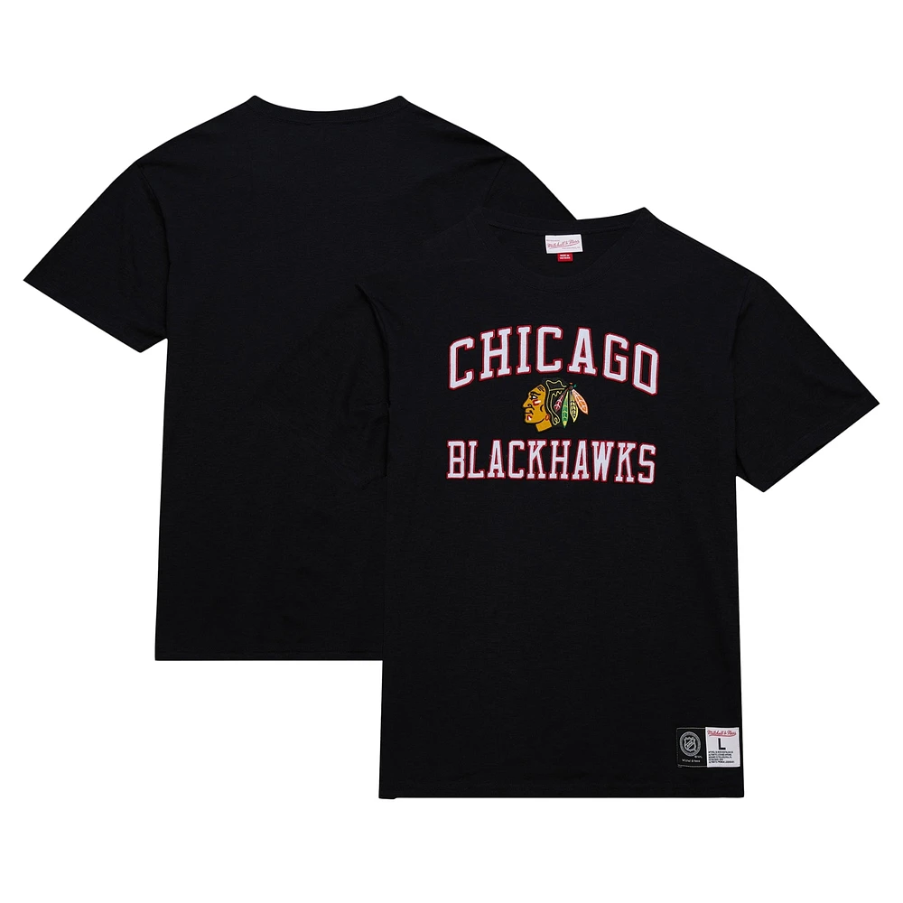 T-shirt flammé légendaire des Blackhawks de Chicago noir Mitchell & Ness pour hommes