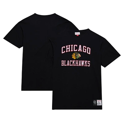 T-shirt flammé légendaire des Blackhawks de Chicago noir Mitchell & Ness pour hommes