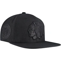 Men's Mitchell & Ness Black Chicago Blackhawks Soul Strike Pearl Tonal Snapback Hat