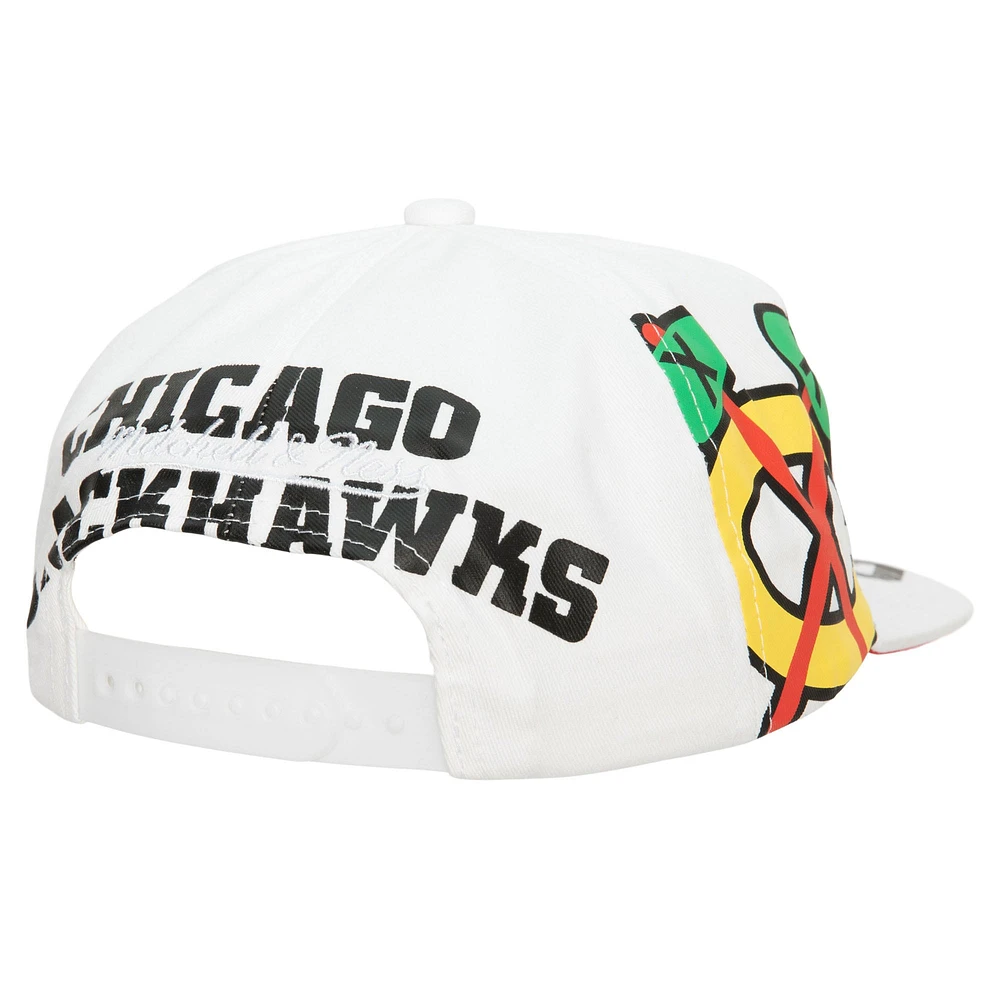 Casquette Snapback Chicago Blackhawks In Your Face Deadstock de Mitchell & Ness pour homme, blanc