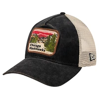 Casquette camionneur ajustable New Era 9TWENTY A-Frame noire/crème pour homme