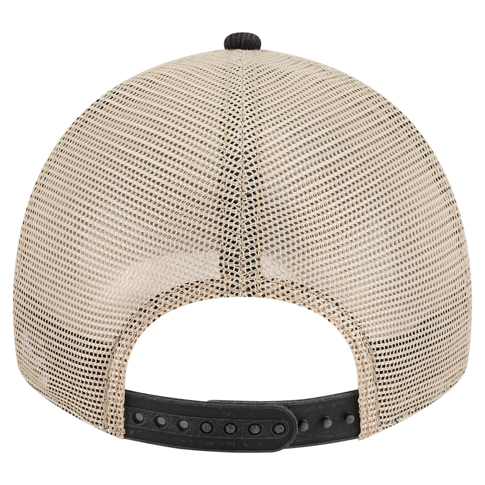 Casquette camionneur ajustable New Era 9TWENTY A-Frame noire/crème pour homme