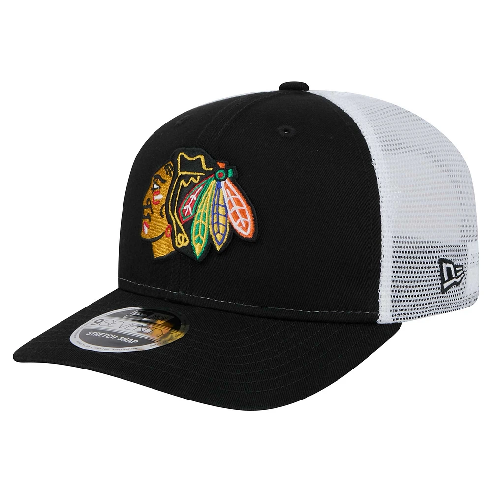 Casquette extensible à boutons-pression Chicago Blackhawks Core Trucker 9SEVENTY de New Era pour homme