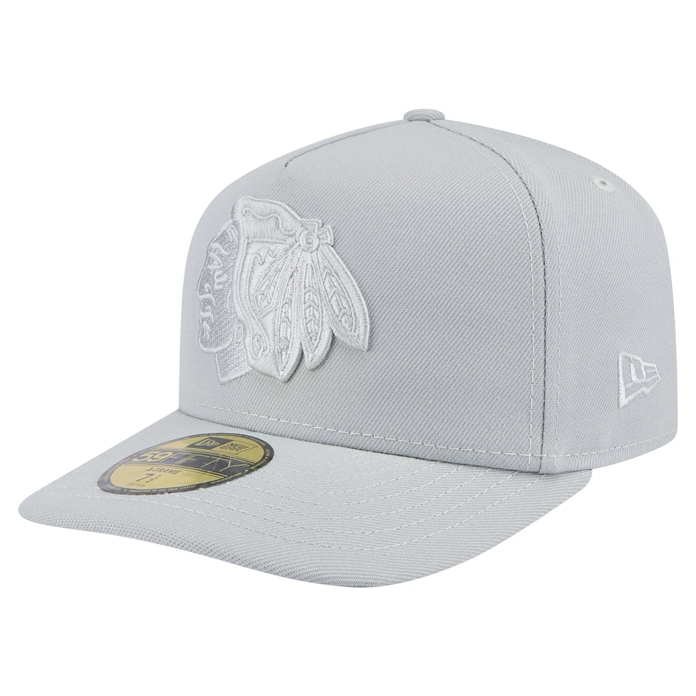 Casquette ajustée A-Frame 59FIFTY pour homme avec pack de couleurs des Chicago Blackhawks New Era gris
