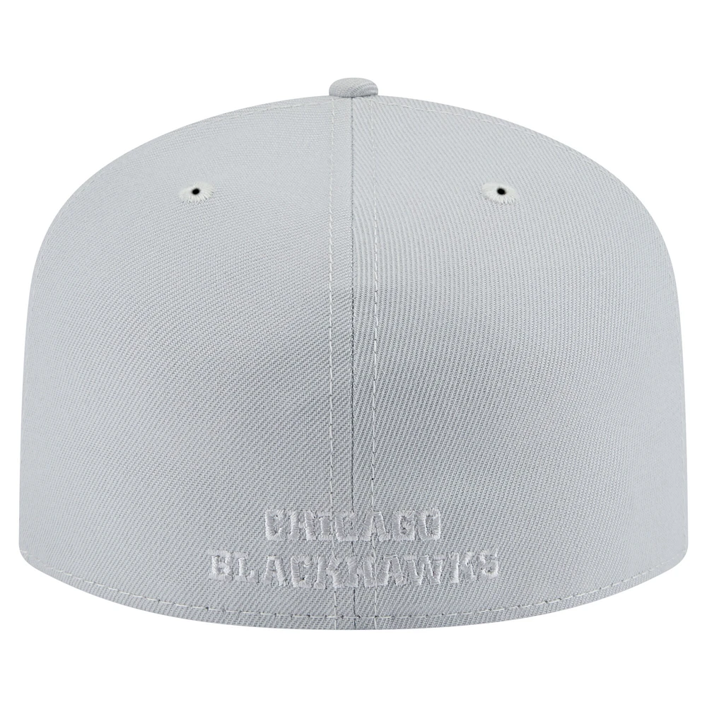 Casquette ajustée A-Frame 59FIFTY pour homme avec pack de couleurs des Chicago Blackhawks New Era gris