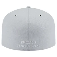 Casquette ajustée A-Frame 59FIFTY pour homme avec pack de couleurs des Chicago Blackhawks New Era gris