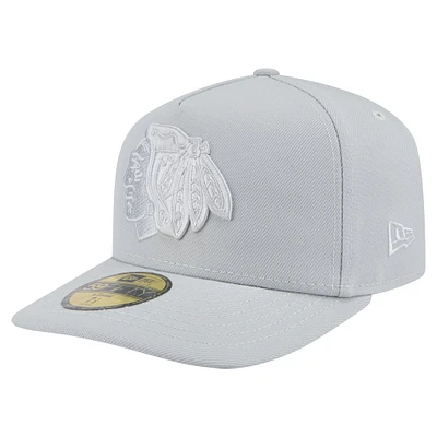 Casquette ajustée A-Frame 59FIFTY pour homme avec pack de couleurs des Chicago Blackhawks New Era gris