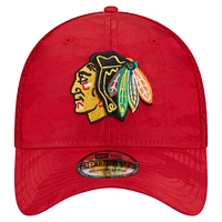 Men's New Era  Red Chicago Blackhawks Active Subtle Camo 39THIRTY Flex Hat