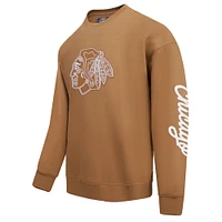 Men's Pro Standard  Brown Chicago Blackhawks Paint the City Pullover Sweatshirt