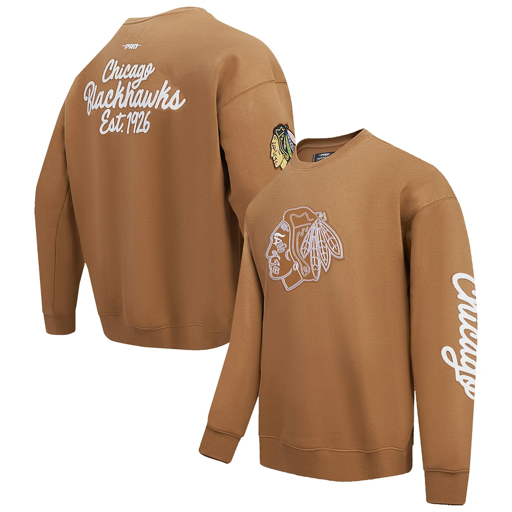 Sweat-shirt à enfiler Pro Standard Brown Chicago Blackhawks Paint the City pour homme