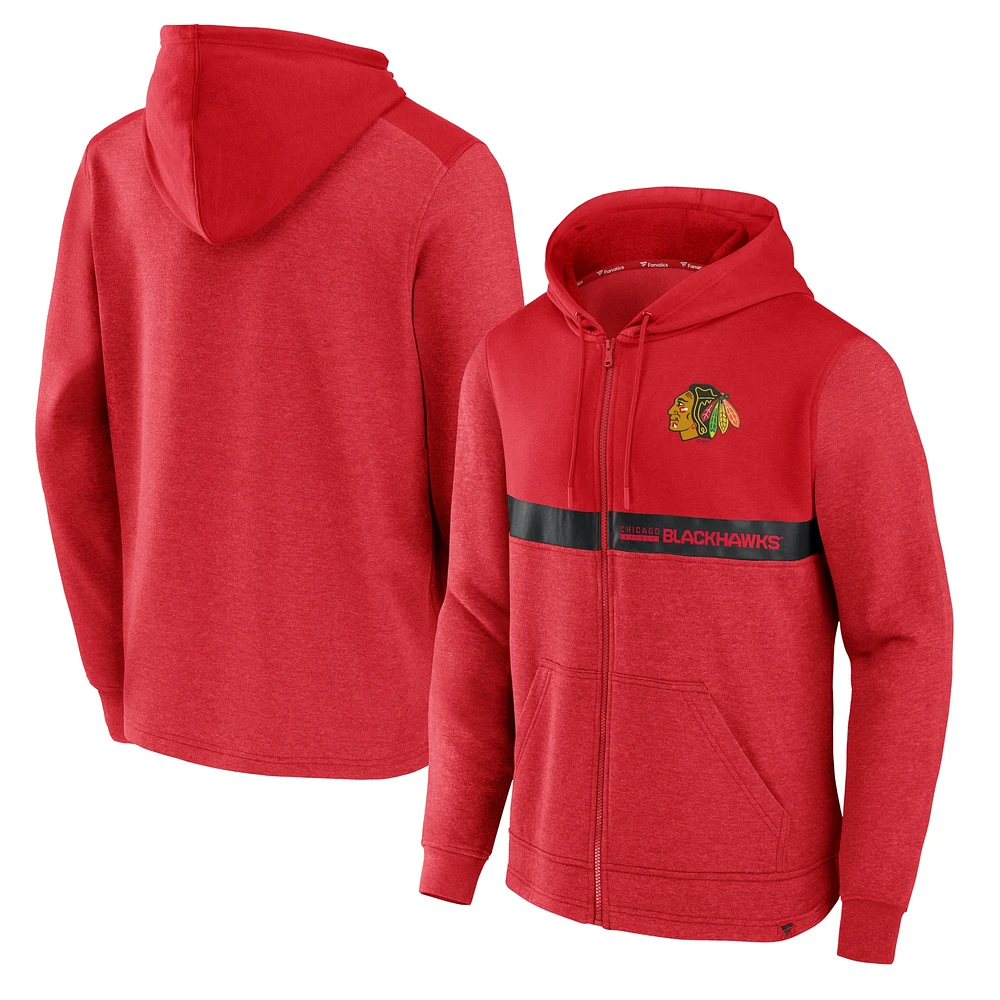 Men's Red Chicago Blackhawks Iconic Ultimate Champion Full-Zip Hoodie