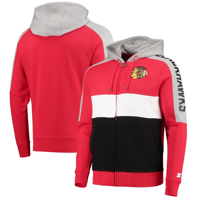 Men's Starter Scarlet/Gold San Francisco 49ers Playoffs Color Block  Full-Zip Hoodie