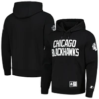 Men's Starter x NHL Black Ice Chicago Blackhawks Pullover Hoodie