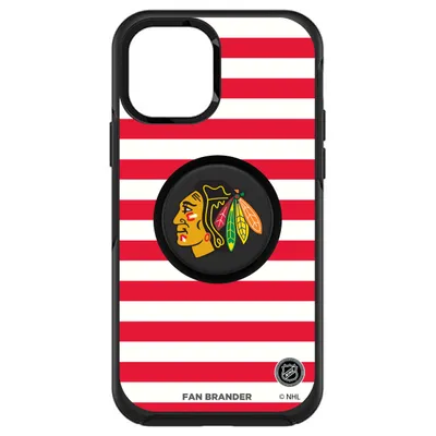 Chicago Blackhawks OtterBox Otter+Pop PopSocket Symmetry Stripe Design iPhone Case - Black