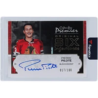 Pierre Pilote Chicago Blackhawks Autographed 2007-08 O-Pee-Chee Premier Original Six Signatures #06-PP #17/100 Card