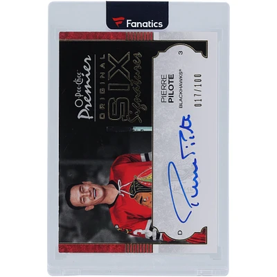 Pierre Pilote Chicago Blackhawks Autographed 2007-08 O-Pee-Chee Premier Original Six Signatures #06-PP #17/100 Card