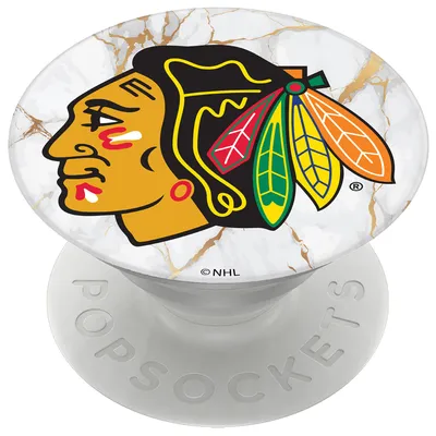 Chicago Blackhawks PopSockets Marble Design PopGrip - White