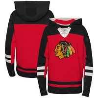 Sweat à capuche lacets et col en V rouge préscolaire des Blackhawks de Chicago sans âge revisité