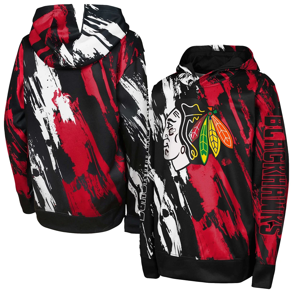 Sweat à capuche rouge pour enfants d'âge préscolaire Chicago Blackhawks Master Snipe