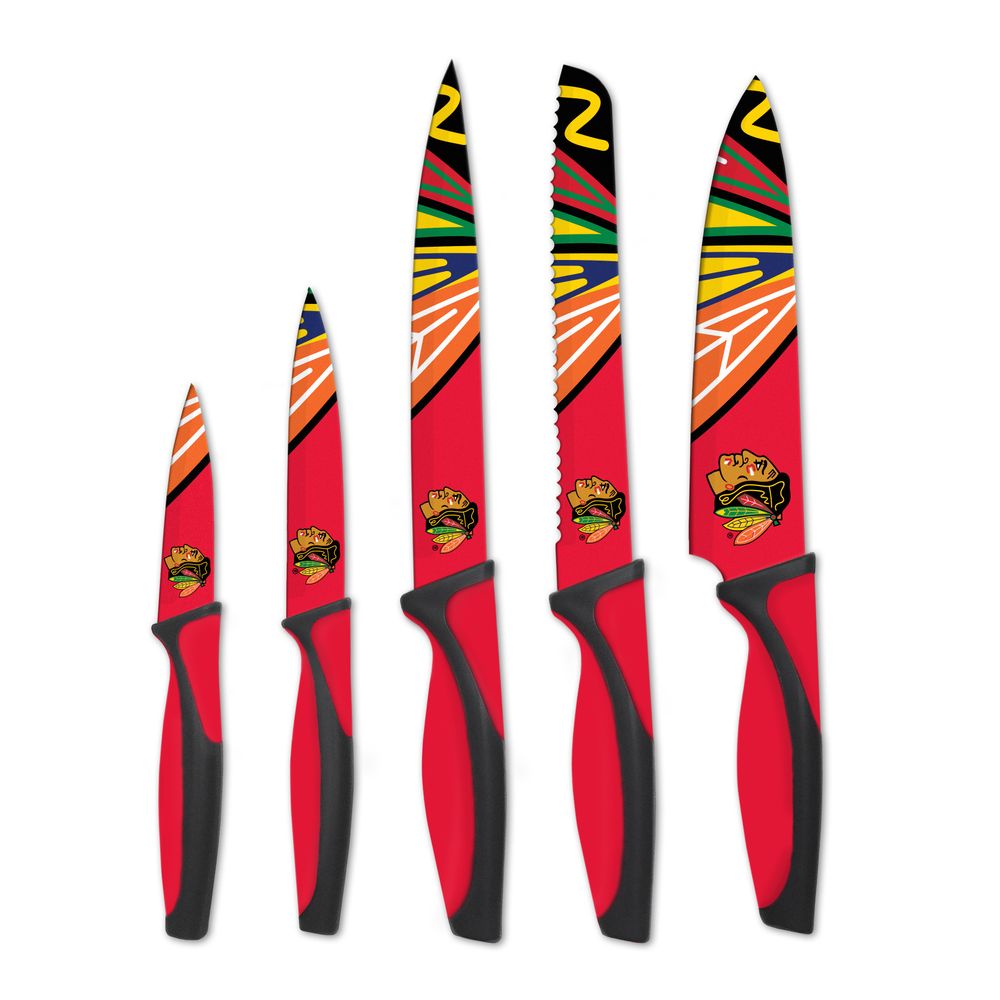 Red Chicago Blackhawks 5-Piece Kitchen Knife Set