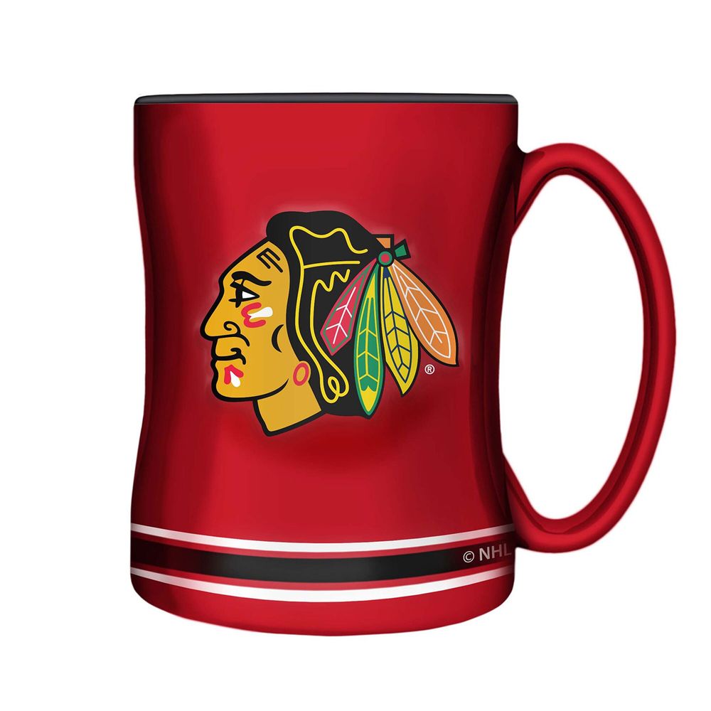 Red Chicago Blackhawks Sculpted Relief Mug