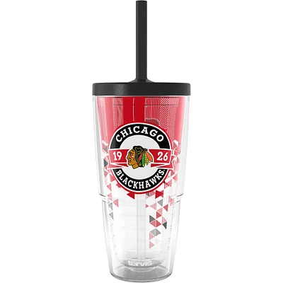 Gobelet classique Tervis Chicago Blackhawks de 24 oz avec couvercle à paille