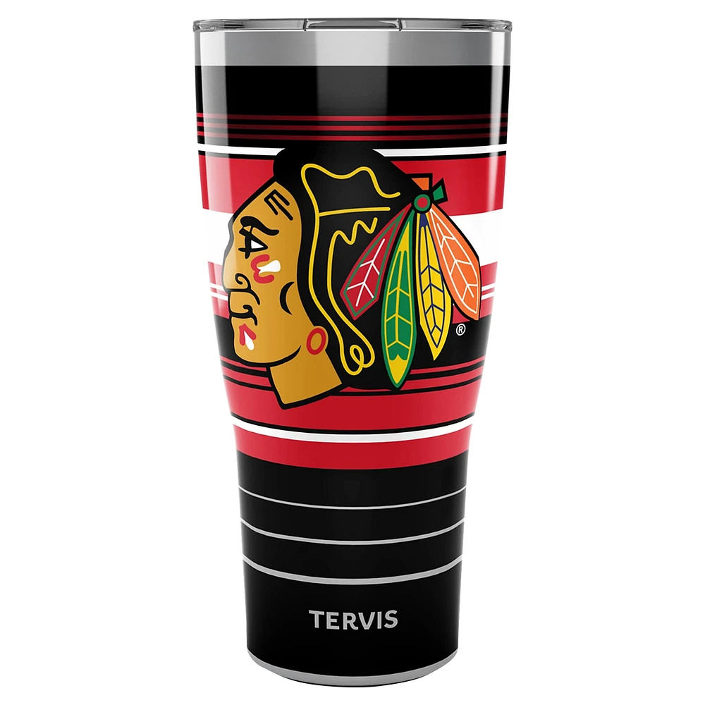 Tervis Blackhawks de Chicago 30oz. Gobelet en acier inoxydable à rayures Hype