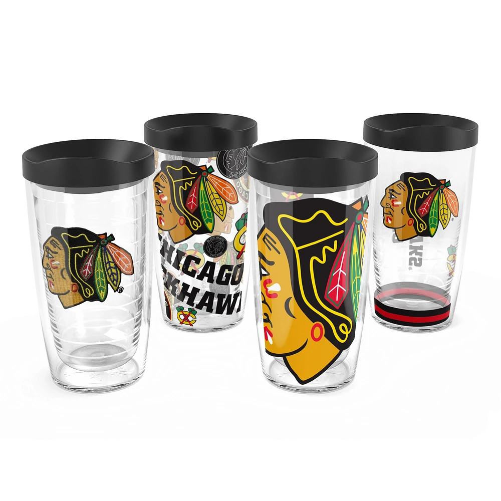 Tervis Chicago Blackhawks paquet de quatre 16oz. Ensemble de gobelets classiques