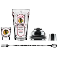 The Sports Vault Chicago Blackhawks Five-Piece Bartender Shot Glass & Mixing Glass Set