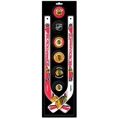 The Sports Vault Chicago Blackhawks Mini Hockey Stick & Foam Puck Eight-Piece Set