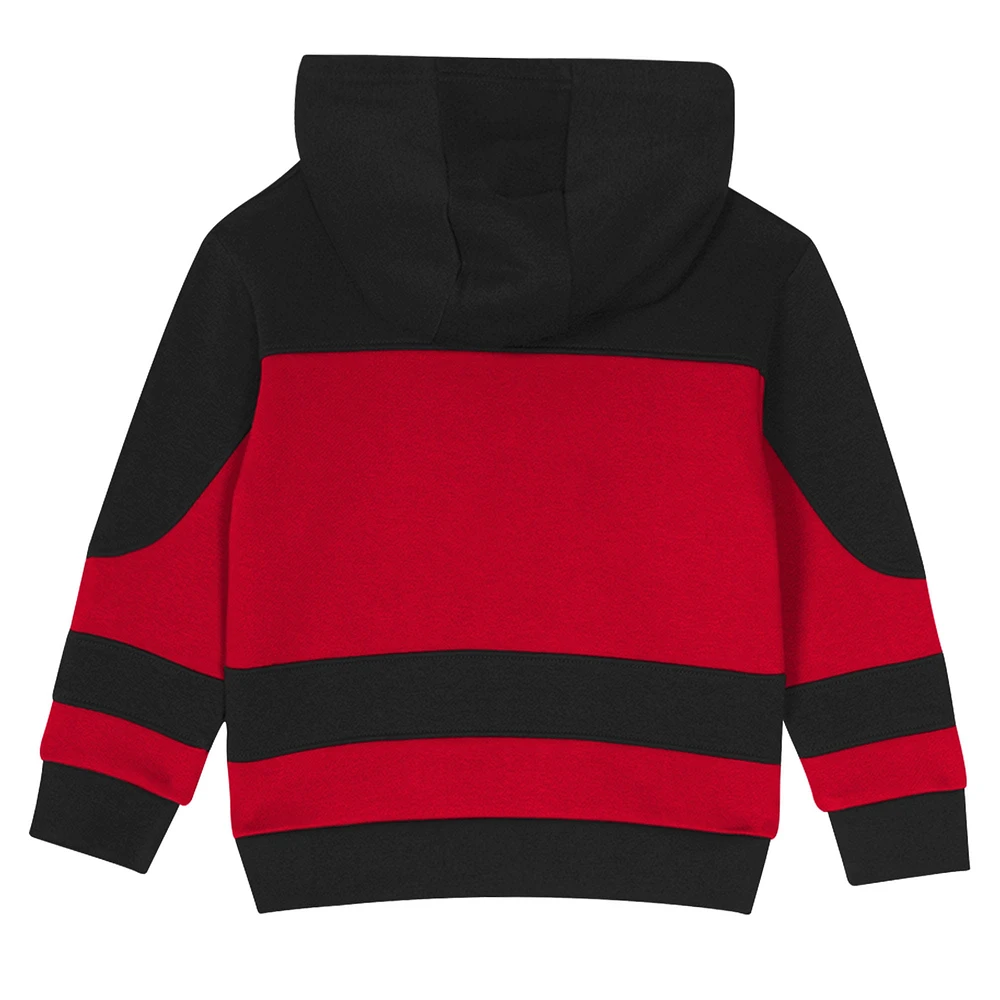 Ensemble sweat à capuche et pantalon de survêtement en molleton Puck Hero pour tout-petits, noir/rouge, des Blackhawks Chicago