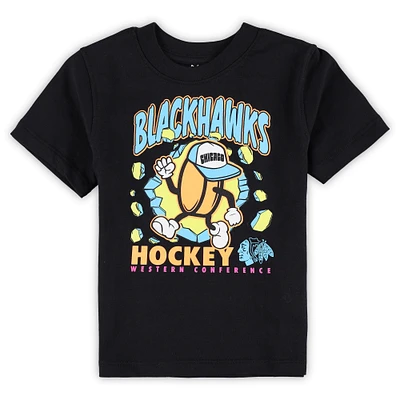 Toddler Black Chicago Blackhawks Break Through T-Shirt