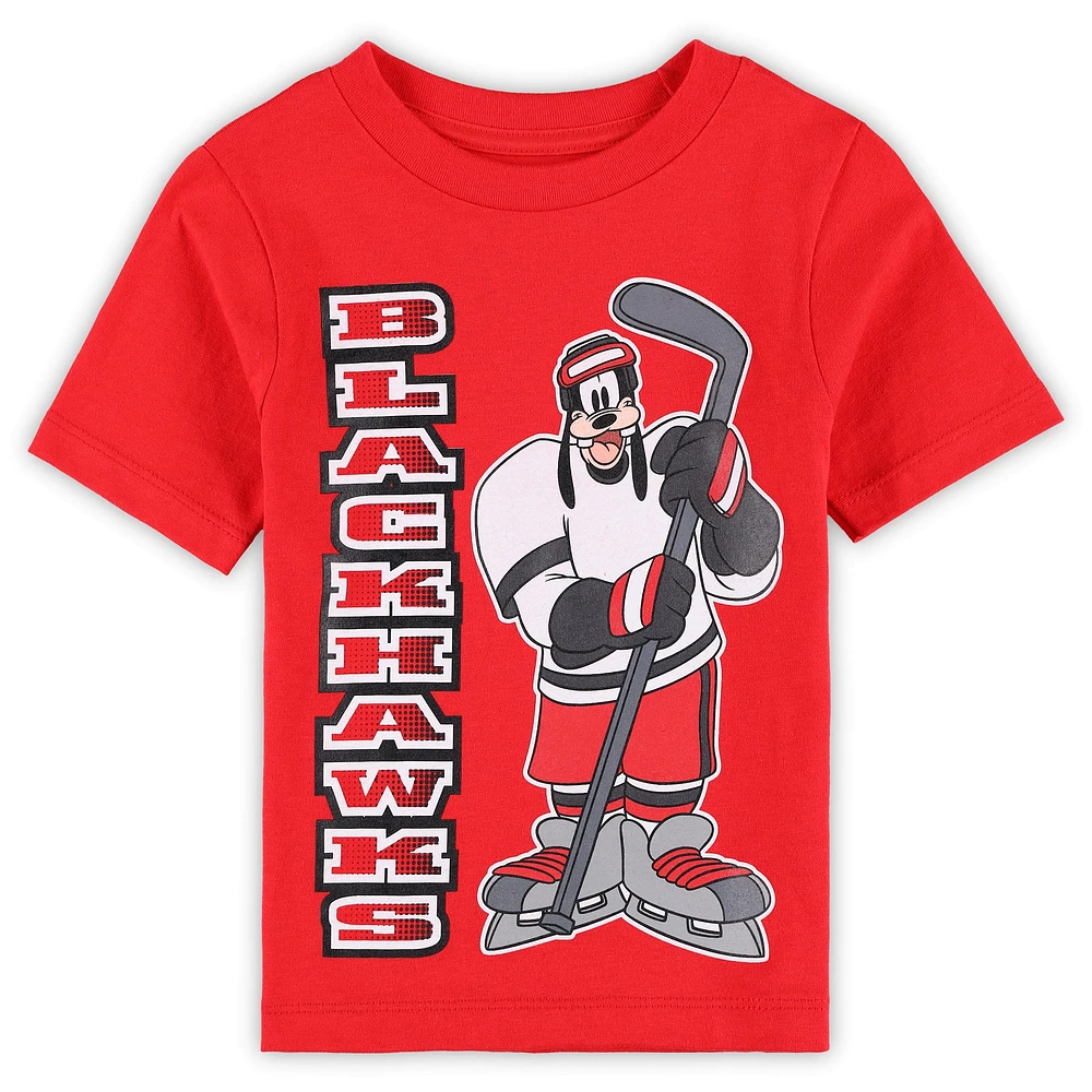 Toddler Red/Heather Gray Chicago Blackhawks Two-Pack Disney Offense Only T-Shirt Set