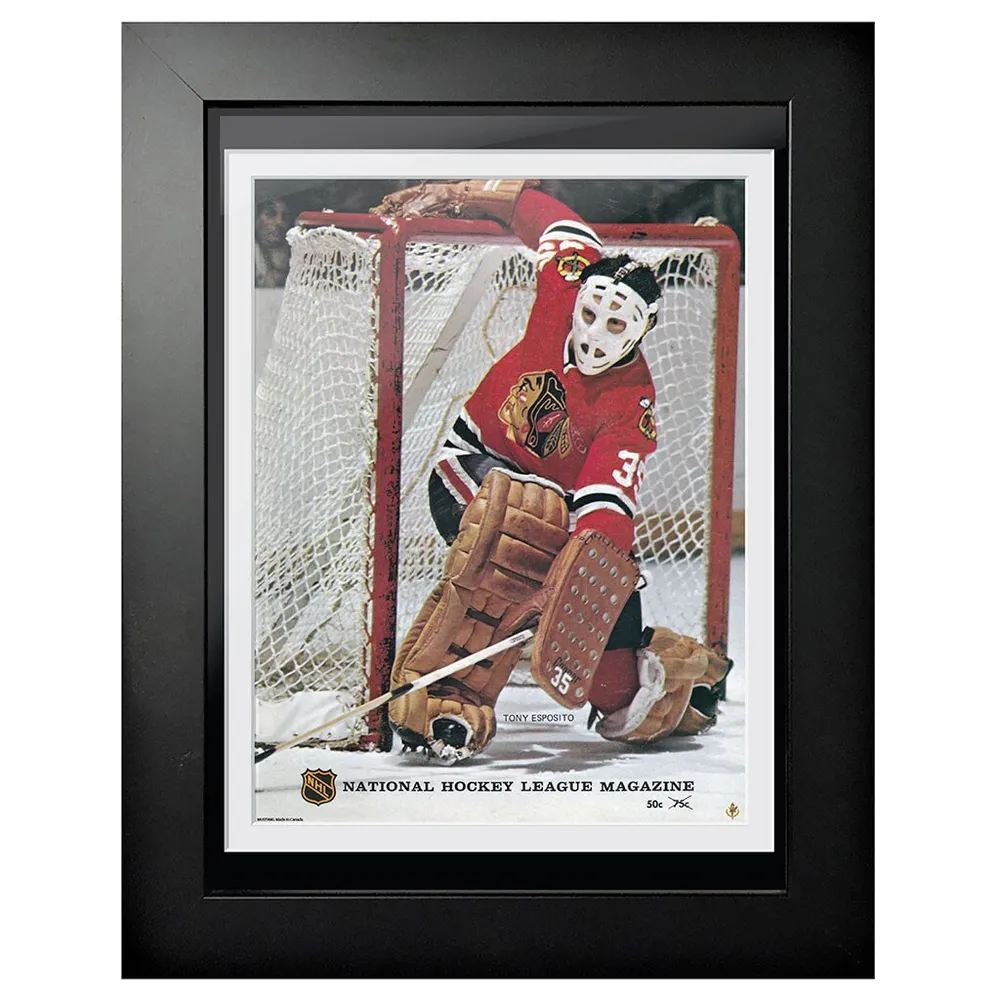 Tony Esposito Chicago Blackhawks - Couverture de programme encadrée de 12 `` x 16 ''