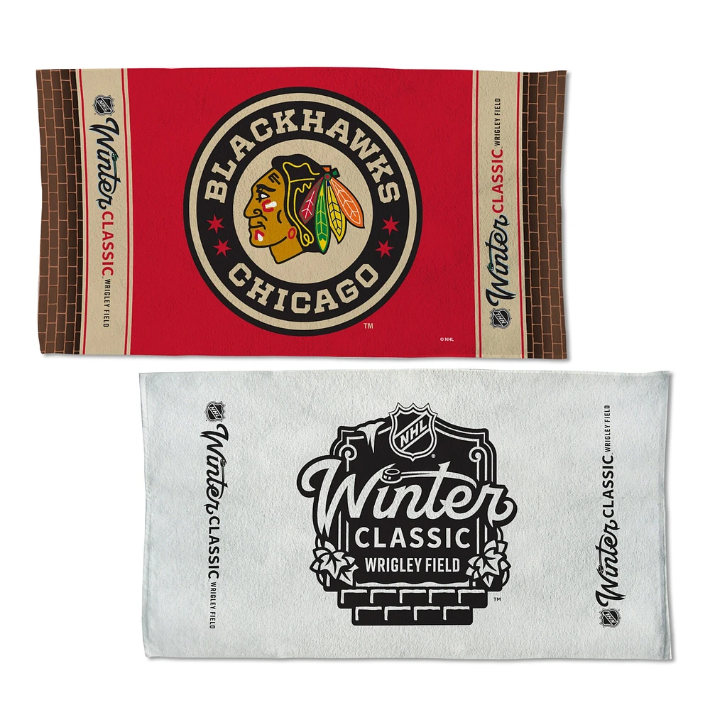 Serviette recto verso WinCraft Chicago Blackhawks 2025 NHL Winter Classic sur glace/vestiaires 22" x 42"