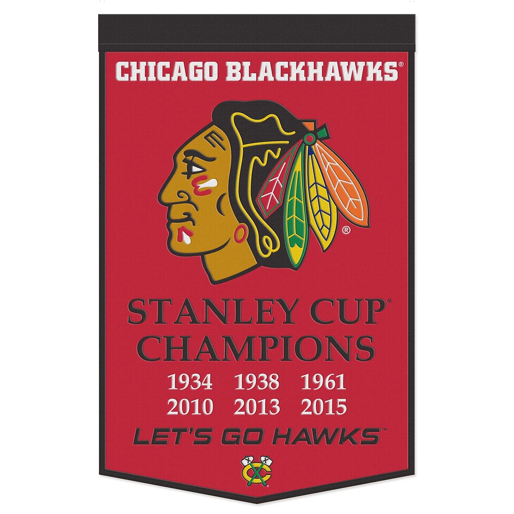 WinCraft Chicago Blackhawks Bannière de championnat 24" x 38"