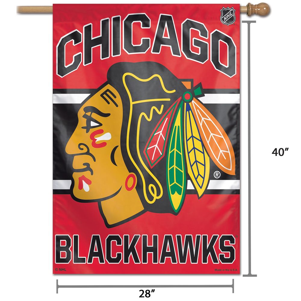 WinCraft Chicago Blackhawks 28" x 40" Wordmark Single-Sided Vertical Banner