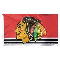 WinCraft Chicago Blackhawks Logo principal 3 pi x 5 pi Drapeau de luxe