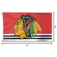 WinCraft Chicago Blackhawks Logo principal 3 pi x 5 pi Drapeau de luxe