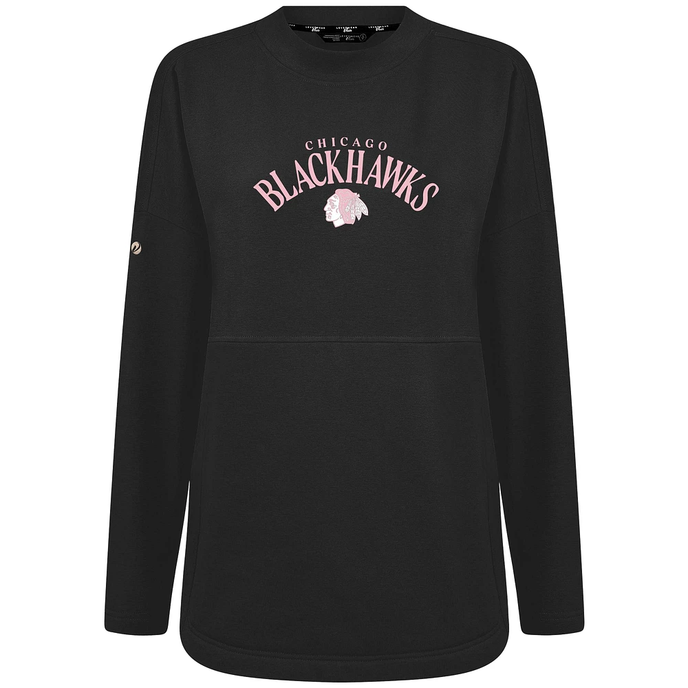 Women's Levelwear Chicago Blackhawks Mother's Day Beaudry Arched Pullover Sweatshirt