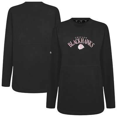 Women's Levelwear Chicago Blackhawks Mother's Day Beaudry Arched Pullover Sweatshirt