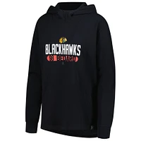 Women's Levelwear Connor Bedard Black Chicago Blackhawks Vivid Tracer Name & Number Pullover Hoodie