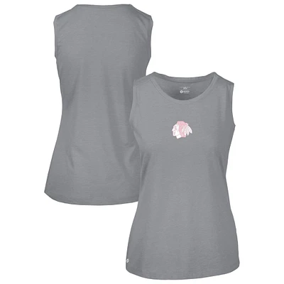 Women's Levelwear  Gray Chicago Blackhawks Mother's Day Macy Core Logo Tank Top
