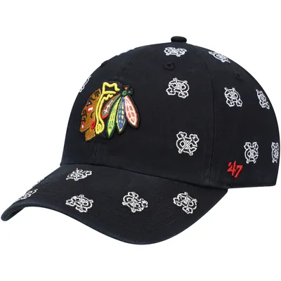 Chicago Blackhawks '47 Women's Confetti Clean Up Adjustable Hat - Black