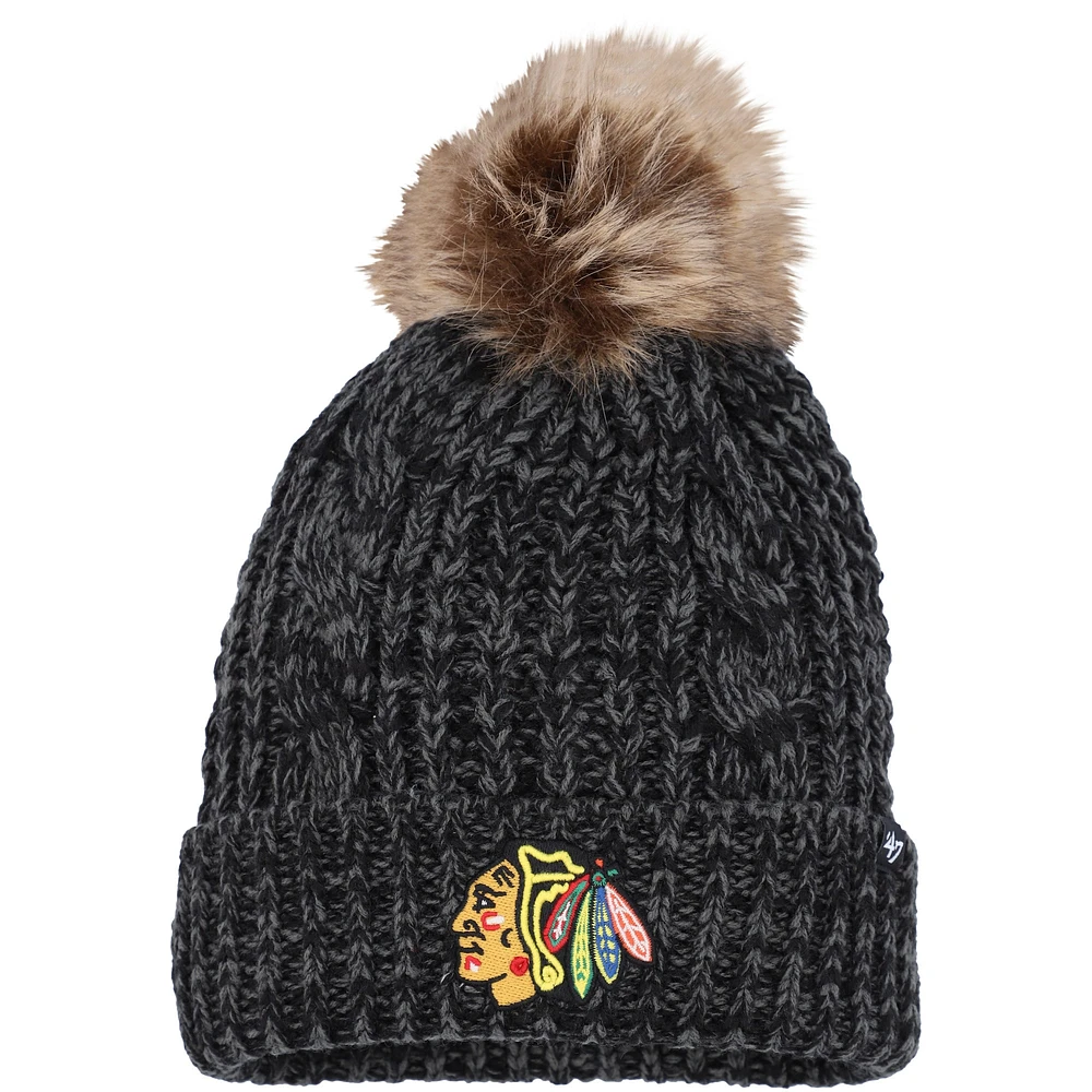 Bonnet en tricot à revers Meeko Chicago Blackhawks '47 pour femme avec pompon