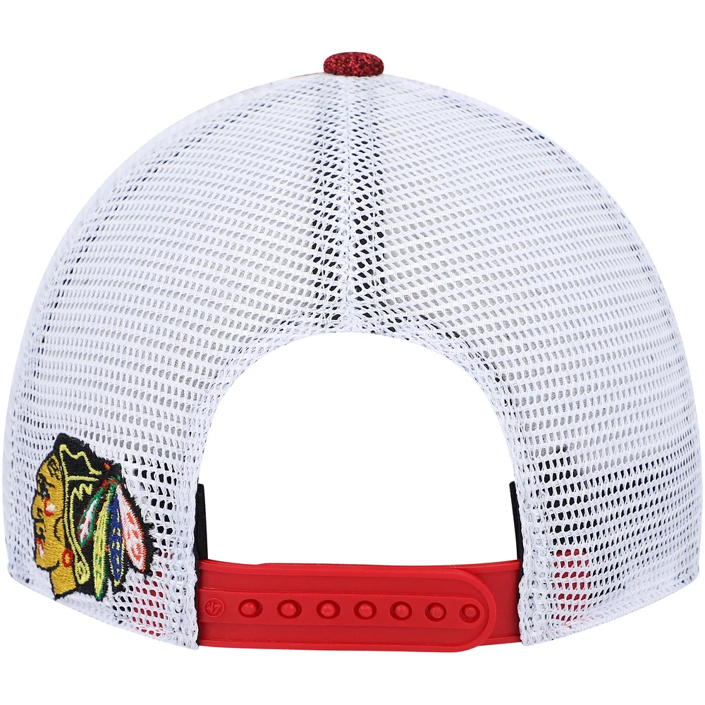 Women's '47 Red/White Chicago Blackhawks Encore MVP Trucker Snapback Hat