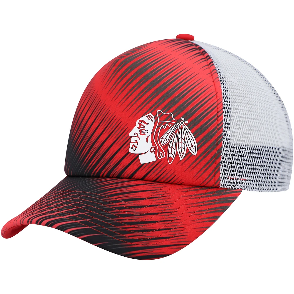 Casquette snapback de camionneur en mousse graphique Chicago Blackhawks adidas rouge/blanc pour femme