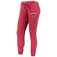 Women's Concepts Sport Red/White Chicago Blackhawks Resurgence Slub Burnout Raglan T-Shirt & Joggers Sleep Set